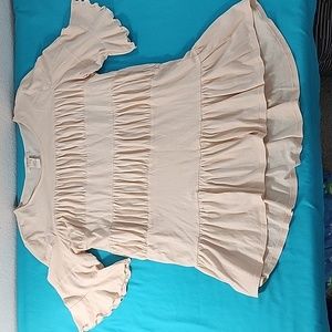 Sundance On A Whim Tiered Ruffle Boho, High-low Hem Blouse Size Medium